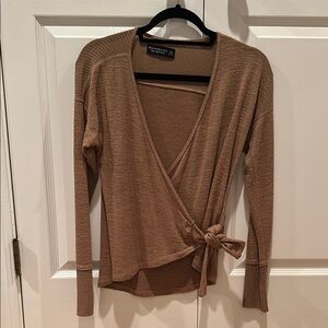 A&F Brown Wrap Sweater